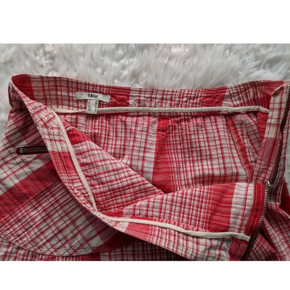 Mng Plaid A-Line Skirt with Exposed Zippers Sz 6 - Picture 6 of 8